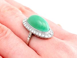 Wearing Antique Turquoise Ring with Diamonds