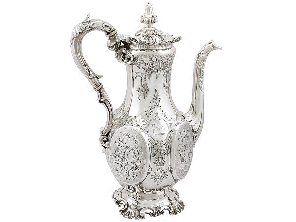 Victorian Silver Coffee Pot for Sale 