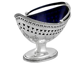 Sterling Silver Sugar Basket with Liner Georgian