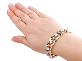 French Antique Diamond Bracelet Wearing