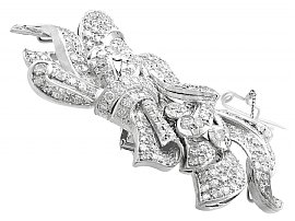 Large Diamond Brooch in White Gold Antique
