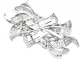 Large Antique Diamond Brooch in White Gold Separate