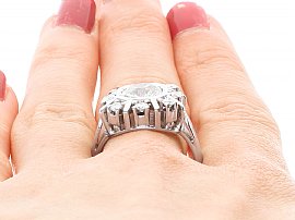 1950s Diamond Cluster Ring on Finger