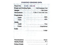 1950s Diamond Cluster Ring Grading