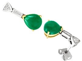 gold emerald and diamond earrings