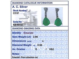 vintage emerald and diamond earrings grading 