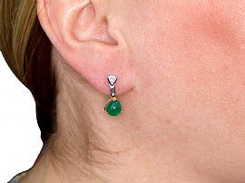 vintage emerald and diamond earrings