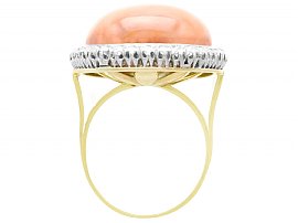 Yellow Gold Diamond Coral Dress Ring