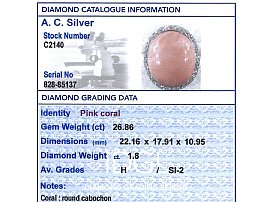 Coral Diamond Grading Card