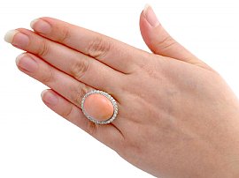 Wearing Antique Coral and Yellow Gold Ring