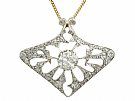 4.21ct Diamond and 18ct Yellow Gold Pendant / Brooch - Antique French Circa 1900