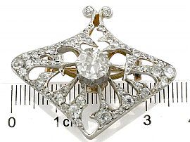 Art Nouveau Diamond Brooch Ruler