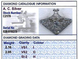 Art Nouveau Diamond Pendant Card