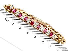 Antique Ruby and Diamond Line Bracelet Ruler