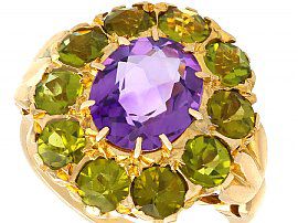 Victorian Antique Amethyst and Peridot ring 