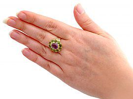 Victorian Amethyst and Peridot ring Wearing