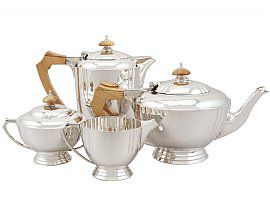 English Sterling Silver Tea Set with Tray