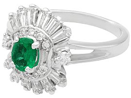 Vintage Emerald and Diamond Dress Ring