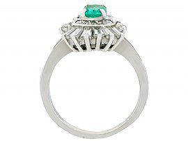 Emerald and Diamond Dress Ring Vintage 
