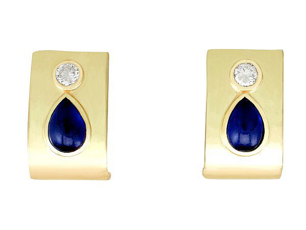 Vintage Gold and Sapphire Earrings
