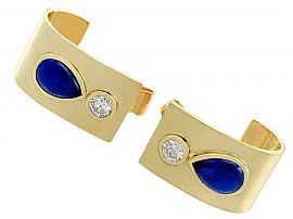 Gold and Sapphire Earrings