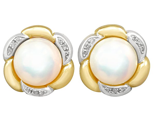 Gold Mabe Pearl Earrings