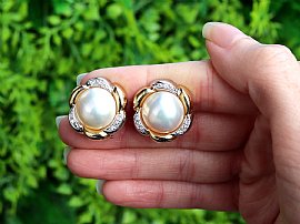 Gold Mabe Pearl Earrings for sale