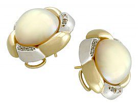 Gold Mabe Pearl Earrings vintage