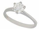 0.65ct Diamond and 18ct White Gold Solitaire Ring - Vintage Circa 1970