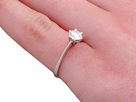 1970s Diamond Engagement Ring Hand Wearing