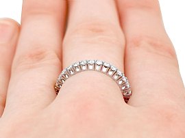 18ct white gold full eternity ring on the hand