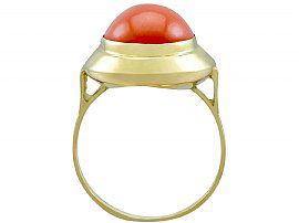 Red Coral Ring in Yellow Gold