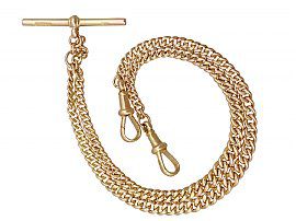 antique gold watch chain with t bar