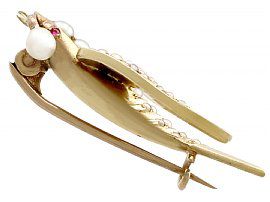 Antique Pearl Bird Brooch