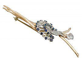 Ballerina Brooch with Diamonds in Gold