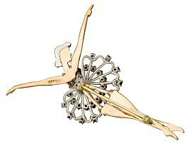 Gold Dancer Brooch with Diamonds