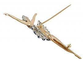 Gold Ballerina Brooch with Diamonds with Sapphires