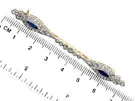 antique sapphire and diamond brooch ruler