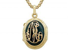 Bloodstone and 18ct Yellow Gold Locket - Antique French Circa 1880