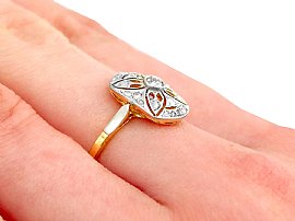 1930s Diamond Ring on the Hand