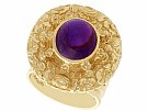 3.77ct Amethyst and 9ct Yellow Gold Dress Ring - Vintage 1972
