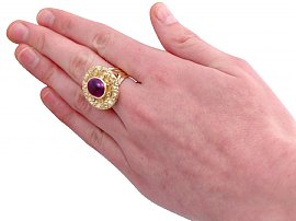 amethyst yellow gold ring vintage
