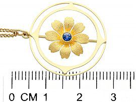 Antique Floral Sapphire Pendant 