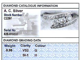 Vintage White Gold Diamond Ring grading card