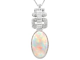 Art Deco Opal and Diamond Pendant 