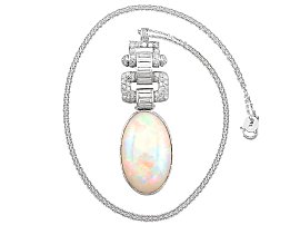 Art Deco Opal and Diamond Pendant for sale