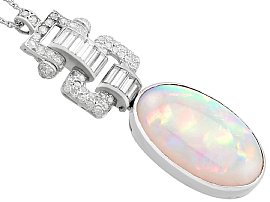 art deco style pendant with feature opal