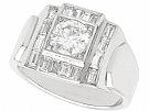 1.60ct Diamond and 18ct White Gold Dress Ring - Art Deco - Vintage French Circa 1940