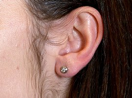  diamond earrings wearing