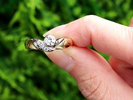 vintage solitaire twist ring outside